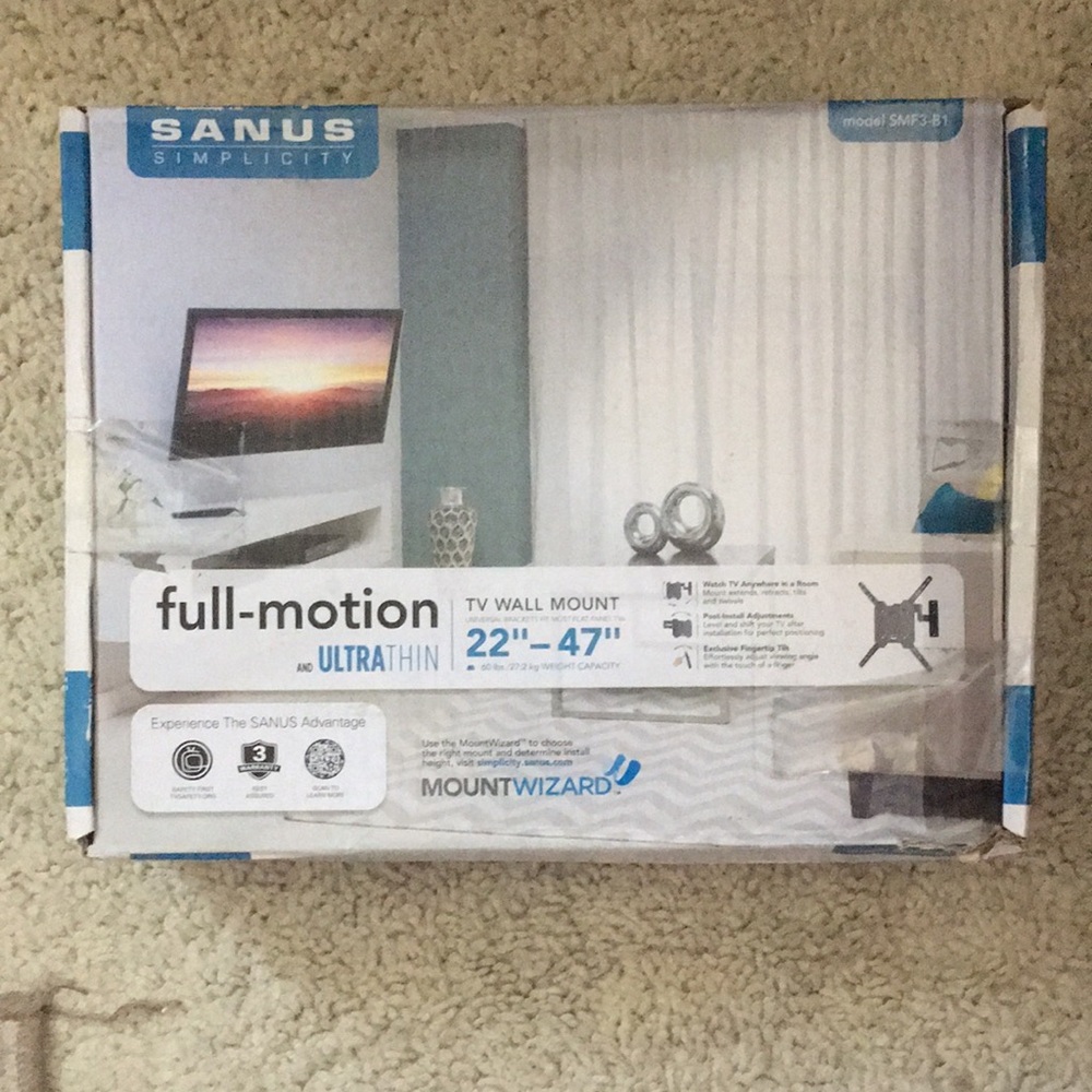 Sanus Full-Motion TV Wall Mount 22” - 47”